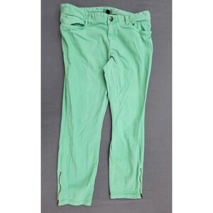 Tommy Hilfiger Skinny Ankle Crop Pants Women's Sz 16 High Rise Mint‎ Green Retro